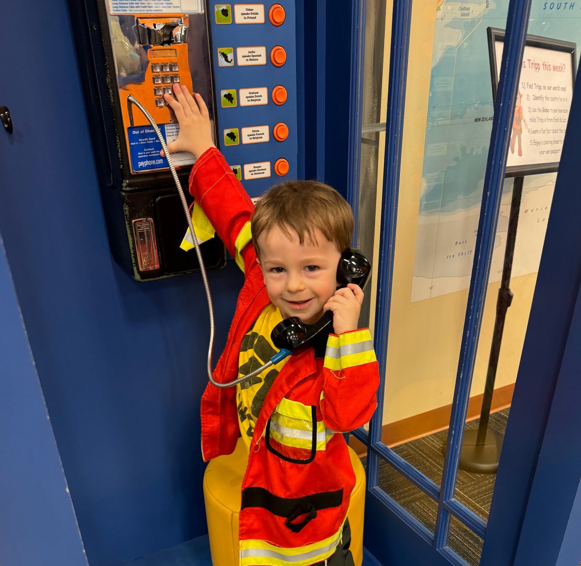 World Map / Phone Booth Museum Exhibit