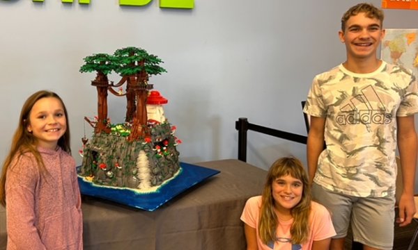 Isle of Mushy Acorns-Lego Masterpiece on display